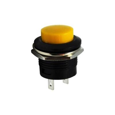 R13-507 16mm Spring Push Button - Yellow - 1