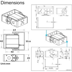 RDS3235 35KG Digital Servo Motor 180° - U Servo Bracket Included - 3