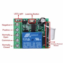 Rf Wireless 1 Channel Relay Module Control Set 12V 10A - 3