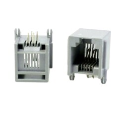 RJ11 4P4C Female Telephone Cable Connector - PCB Type - 2