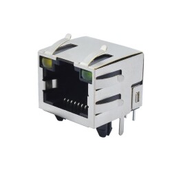 RJ45 8P8C Lighted Female Ethernet Connector - PCB Type - 1