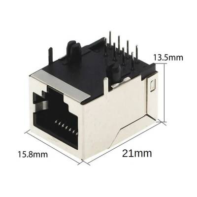 RJ45 Dişi Ethernet Konnektörü - PCB Tipi - 3