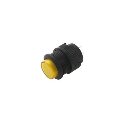 RL16-503A 16MM Plastik 2 Pin Anahtarlı Buton Sarı - 1