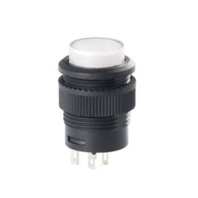 RL16-503B 16MM Plastic Momentary Push Button White - 1