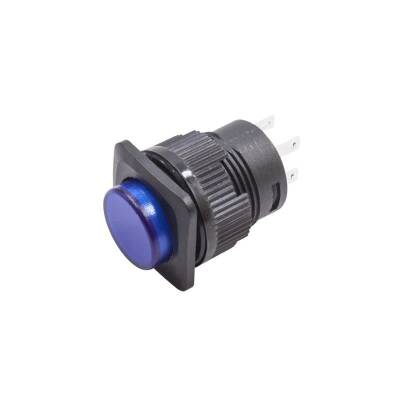 RL16-504A 16MM Self-locking Led Plastic Button Blue - 1