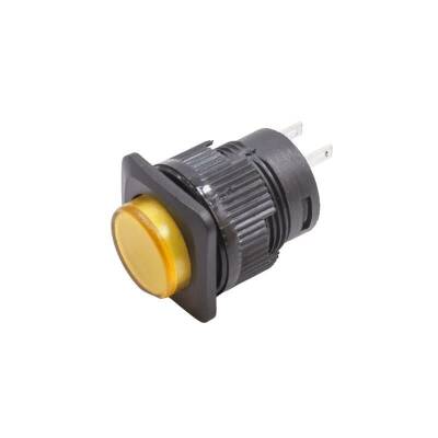 RL16-504A 16MM Self-locking Led Plastic Button Yellow - 1