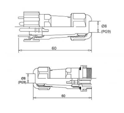 SD16 2 Pin 16mm Su Geçirmez Konnektör Takımı - 2