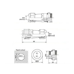 SD20 3 Pin 20mm Waterproof Connector Kit - 2