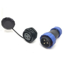 SD28 3 Pin 28mm Waterproof Connector Kit - Panel Type - 1