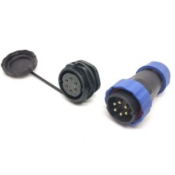 SD28 6 Pin 28mm Waterproof Connector Kit - Panel Type - 1