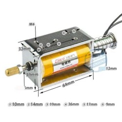 Selenoid Bobin 12V 2kg İtme Motoru 34mm - 2