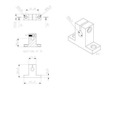 SK8 8mm Aluminum Shaft Holder - 3