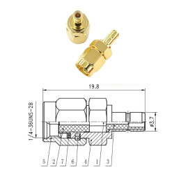 SMA Erkek - SMB-JJ Erkek Coaxial Konnektör - 3