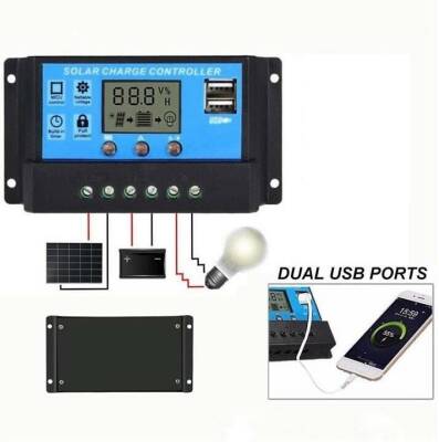 Solar Panel Battery Charger 10A 12/24V - 3