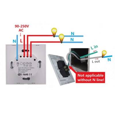 Sonoff TX-T0EU1C Dokunmatik Wifi Işık Anahtarı - 4