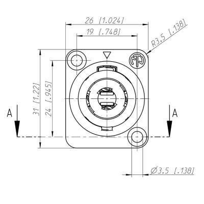 SpeakON Connector NL4MP Female - 4 Pin - 3