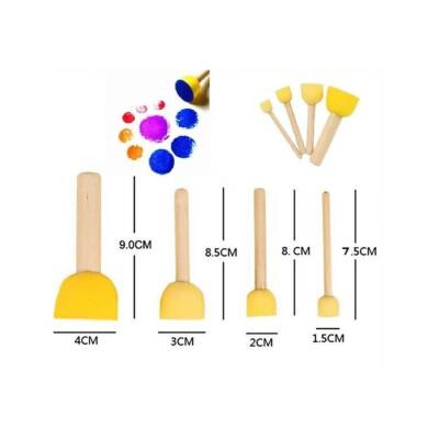 Sponge Bumper Brush Set of 4 (Pompom Brush) - 2