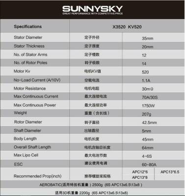 SunnySky X3520 520KV Brushless Drone Motor - 4