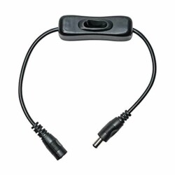 Switched DC Adapter Extension Cable -Black 