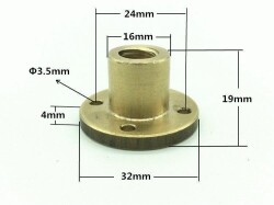 T10 Trapezoidal Nut - Single Start 10mm - 2