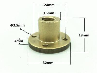 T10 Trapezoidal Nut - Single Start 10mm - 2