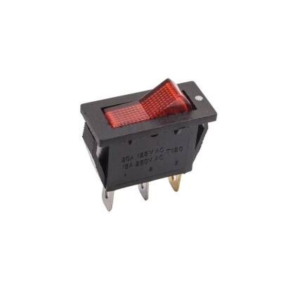 T120 Single Narrow Illuminated On/Off Switch - Red - 1