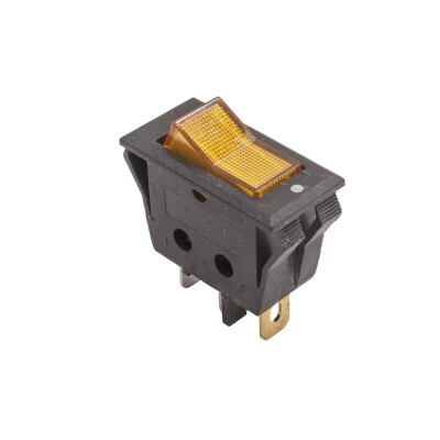 T85 Single Narrow Illuminated On/Off Switch - Yellow - 1