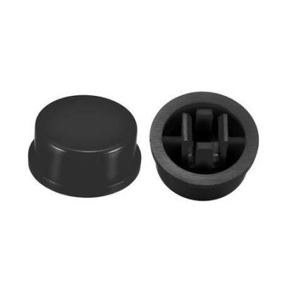 Tact Switch Cover Round Black - Compatible with 12x12x7.3mm - 1