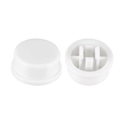 Tact Switch Cover Round White - Compatible with 12x12x7.3mm - 1