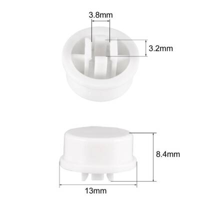 Tact Switch Cover Round White - Compatible with 12x12x7.3mm - 2