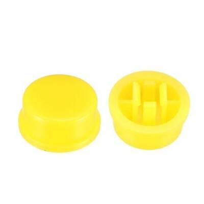 Tact Switch Cover Round Yellow - Compatible with 12x12x7.3mm - 1