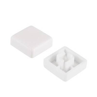 Tact Switch Cover Square White - Compatible with 10x10x5mm - 1