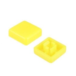 Tact Switch Cover Square Yellow - Compatible with 10x10x5mm - 1