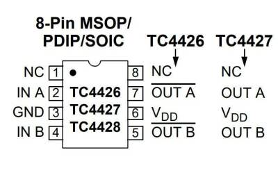 TC4427 SOIC-8 Mosfet Driver IC - 2