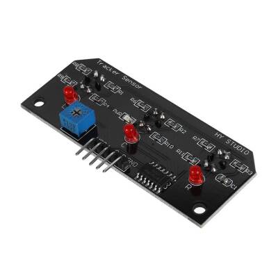 TCRT5000 Triple Line Following Sensor Module Card - Black - 1