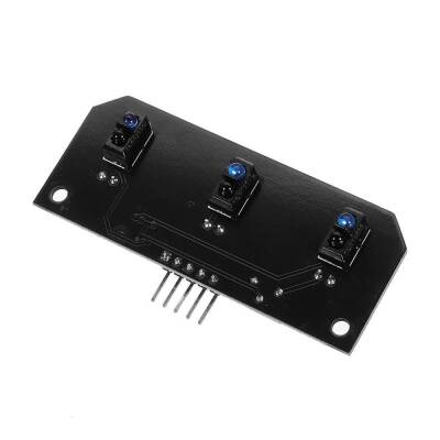 TCRT5000 Triple Line Following Sensor Module Card - Black - 2