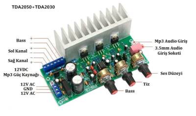 TDA2050+TDA2030 18W+18W/32W 2.1-Channel Subwoofer Audio Power Amplifier Board - 2