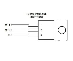 TIC226D - TO220 8A 400V Triac - 2