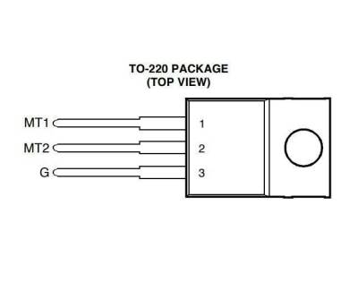 TIC246M - TO220 16A 600V Triac - 2