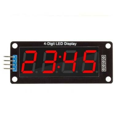 TM1637 4 Digit LED Display Clock Module - Red - 1