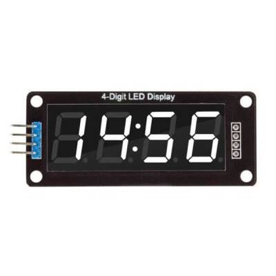 TM1637 4 Digit LED Display Clock Module - White - 1