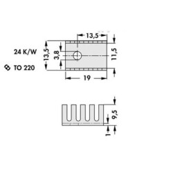 TO220 Metal Heatsink Screw Mounted - 2