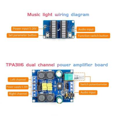 TPA3116 2x50W Stereo Amplifier Circuit with Vu Meter - 2