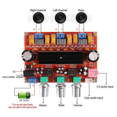 TPA3116D2 2*50W + Subwoofer Dual Channel Digital Amplifier 12-24V DC - 3