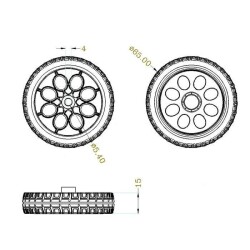 TT Yellow Engine Compatible 65mm Wheel - 2