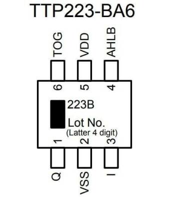 TTP223 SOT23-6 Dokunmatik Sensör Entegresi - 2