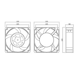 UF-123823 AC 220V 0.14A Metal Fan 120x120x38mm - 2