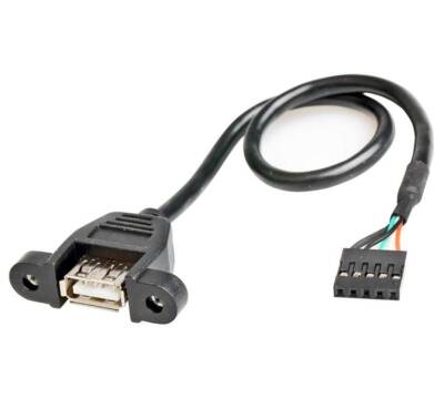 USB 2.0 Female to Dupont 5 Pin Female Data Motherboard Adapter Cable - 1