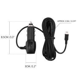 USB 5V 2A Car Cigarette Lighter Socket with Mini USB Output - 3.5m Cable - 2