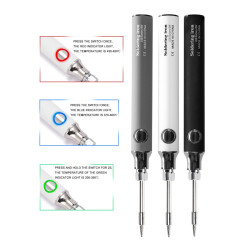 USB 5V 8W USB White Pen Soldering Iron Set - Temperature Adjustable Mode Selection - 3